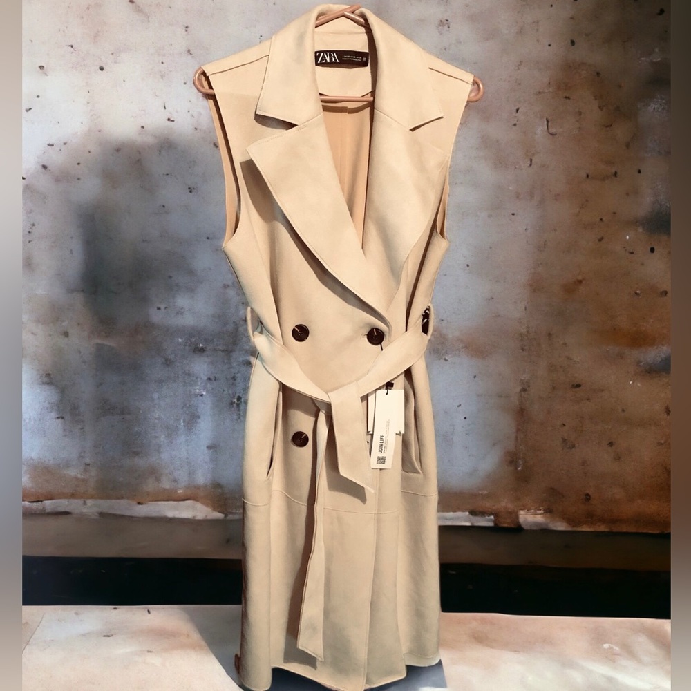 ZARA NWT Ladies Suede Vest/Coat/Dress Sleeveless (faux)